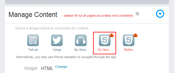 Manage navigation: add/delete a page in app